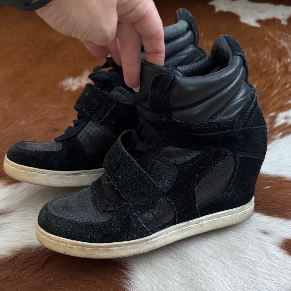 Ash Black High-Top Wedge Sneakers